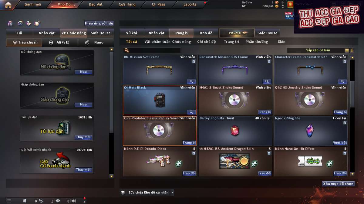shop acc cf uy tin gia re